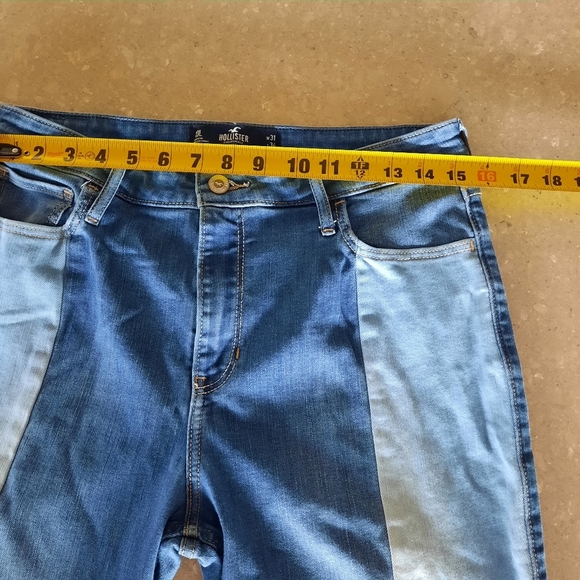 Hollister Jeans High-Rise Vintage Flare Stretch Patchwork Boho Retro Sz 31/34 - Picture 9 of 14